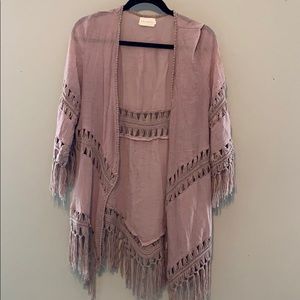 Blush Fringe Cardigan/Kimono